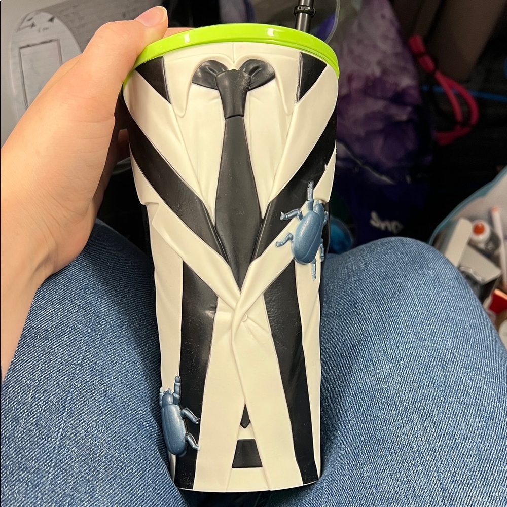 Black and White Beetlejuice Tumbler